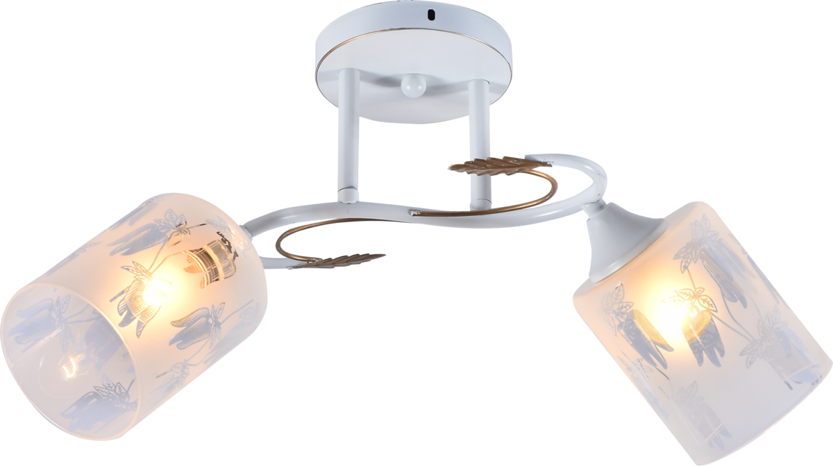 Люстра потолочная Light House SRS-20742/2 плафон белый с узором Белый/Золотой