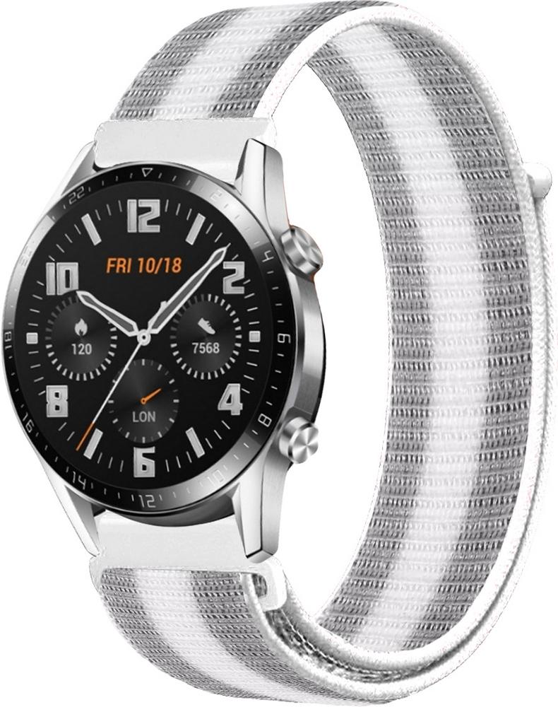 Ремешок нейлоновый Sport Loop для Huawei Watch GT 2 46 мм Silver/White (16392-58)