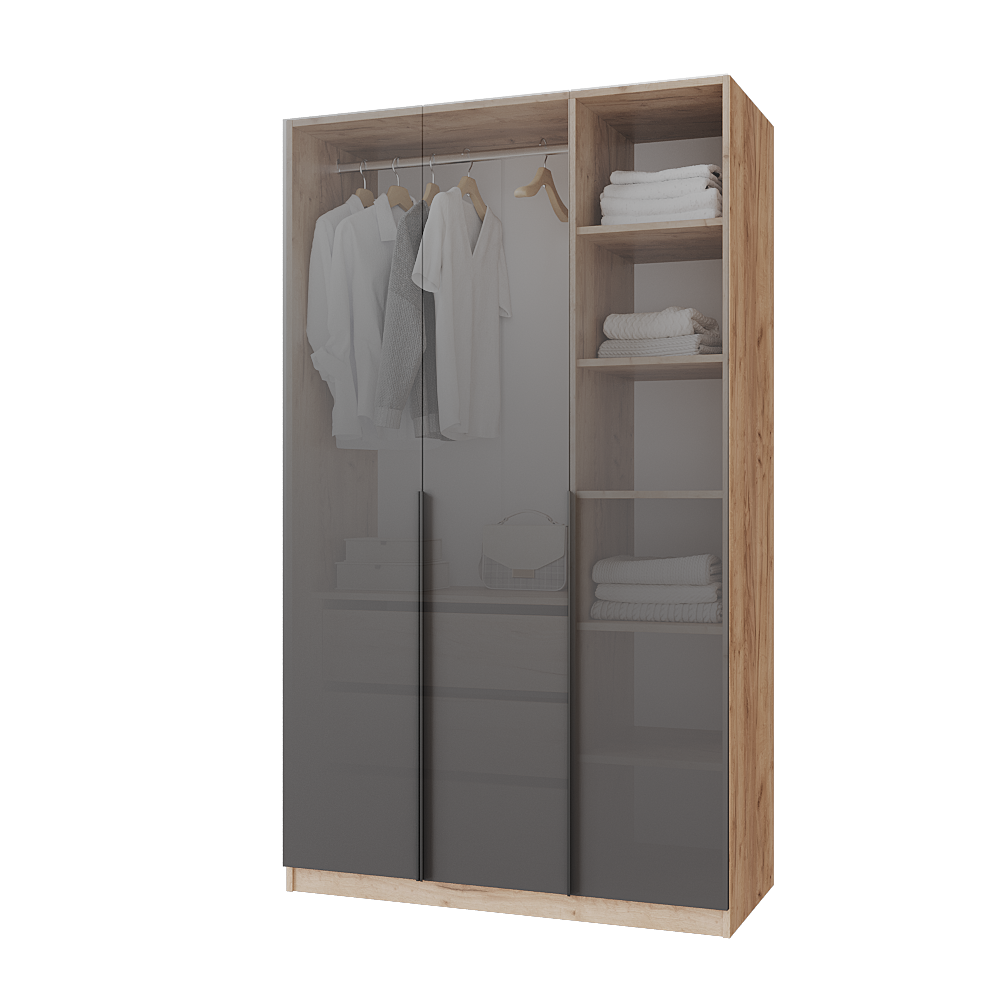 Шкаф распашной с тумбой Меблітренд Чиназес ЧиТ-1200 1200х500х2050 мм Дуб крафт золотой/Графитовый (27284139) - фото 3 Шкаф распашной с тумбой Меблітренд Чиназес ЧиТ-1200 1200х500х2050 мм Дуб крафт золотой/Графитовый (27284139) - фото 3