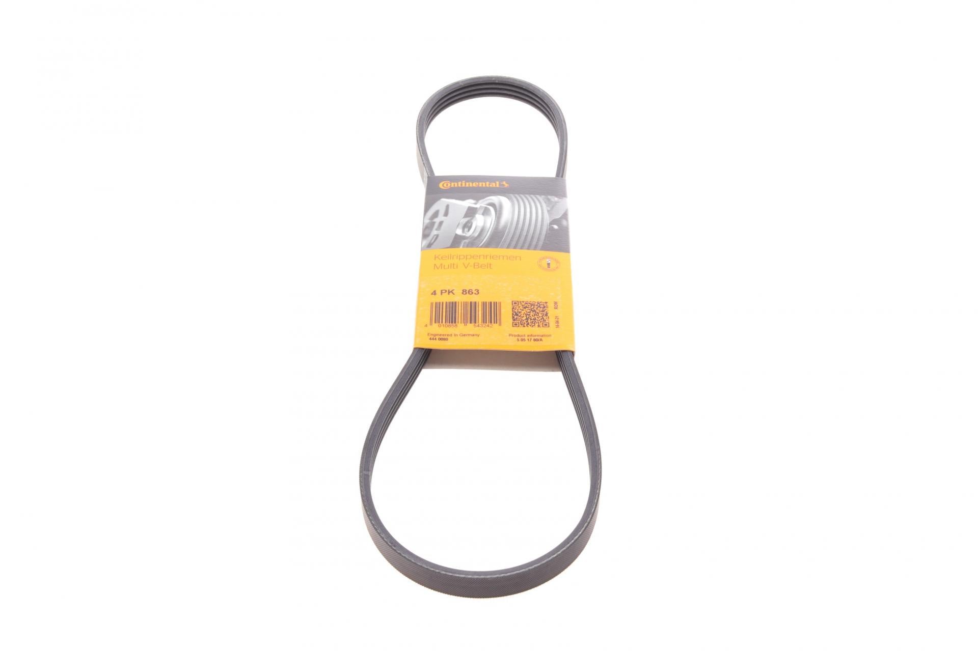 Ремень генератора Continental BMW 3 E46 5 E39/E60/7 E65/E66/E67/X3 E83/X5 E53 2.5/3.0D 00-10 4PK863 (4PK863)
