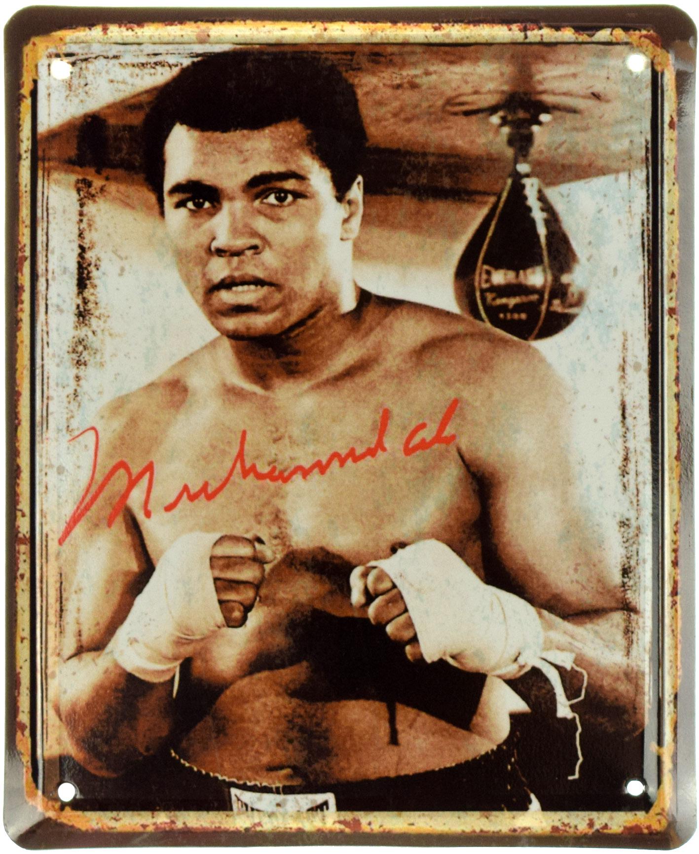 Табличка металлическая Мохаммед Али Автограф/Muhammad Ali 18x22 см