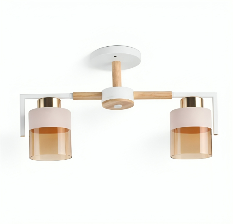 Люстра потолочная Valeso на 2 плафона XL25010-2 для спальни и прихожей Белый/Золото