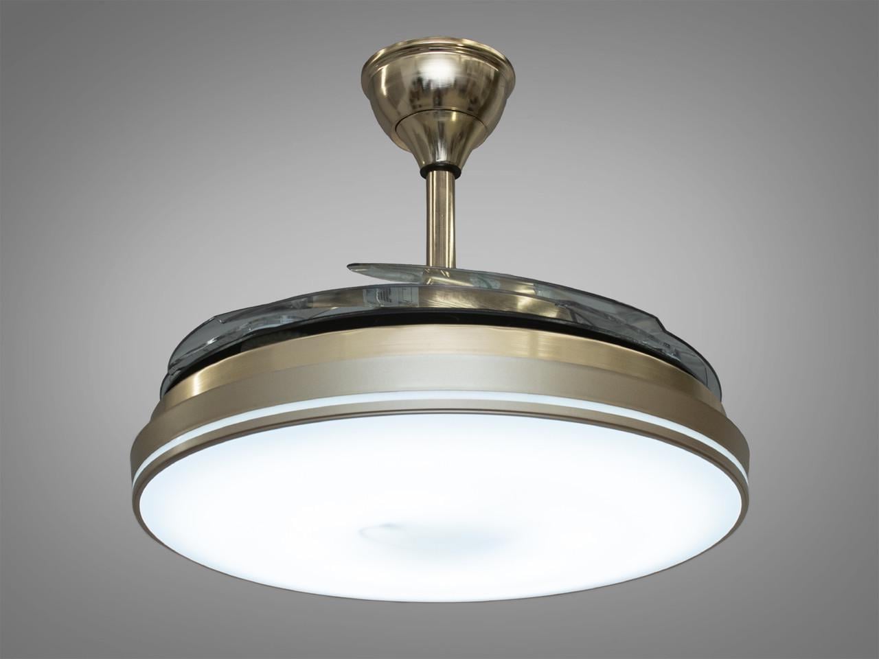 Люстра-вентилятор EcoLed с пультом Золотой (6937)