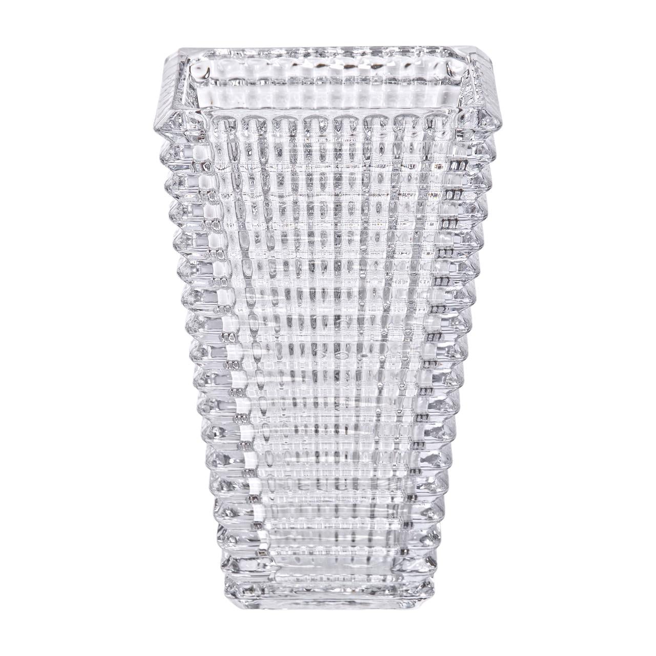 Ваза стеклянная прямоугольная декоративная 13,5x10x22 см (4949)