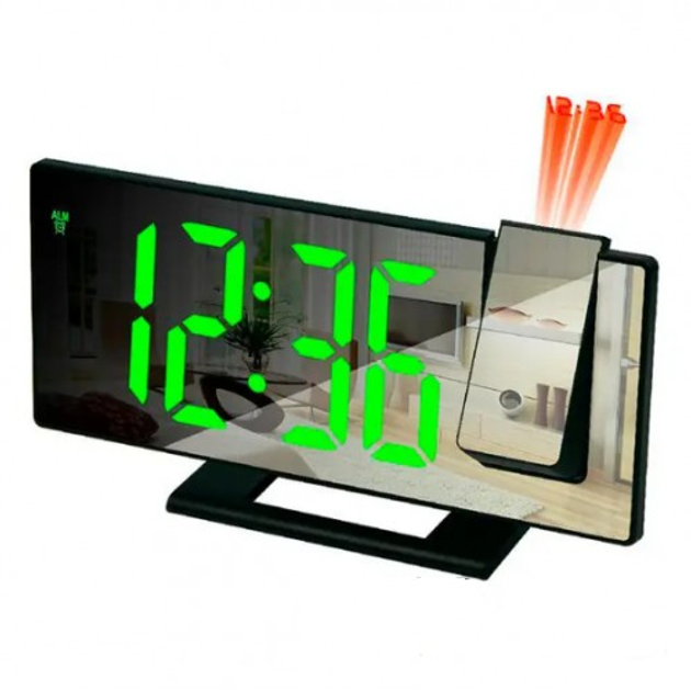 Часы зеркальные LED DS-3618 USB с проекцией времени/будильником/термометром (ML-05020)