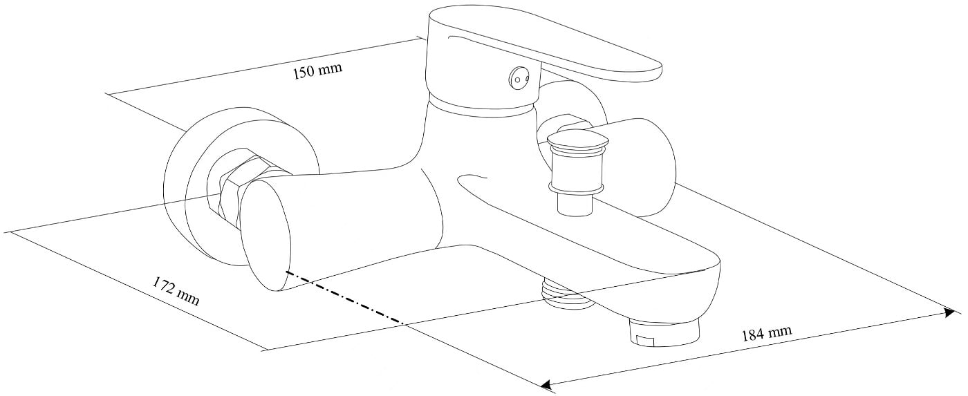 Смеситель для ванны Mexen Kama Черный (14399002) - фото 2 Смеситель для ванны Mexen Kama Черный (14399002) - фото 2