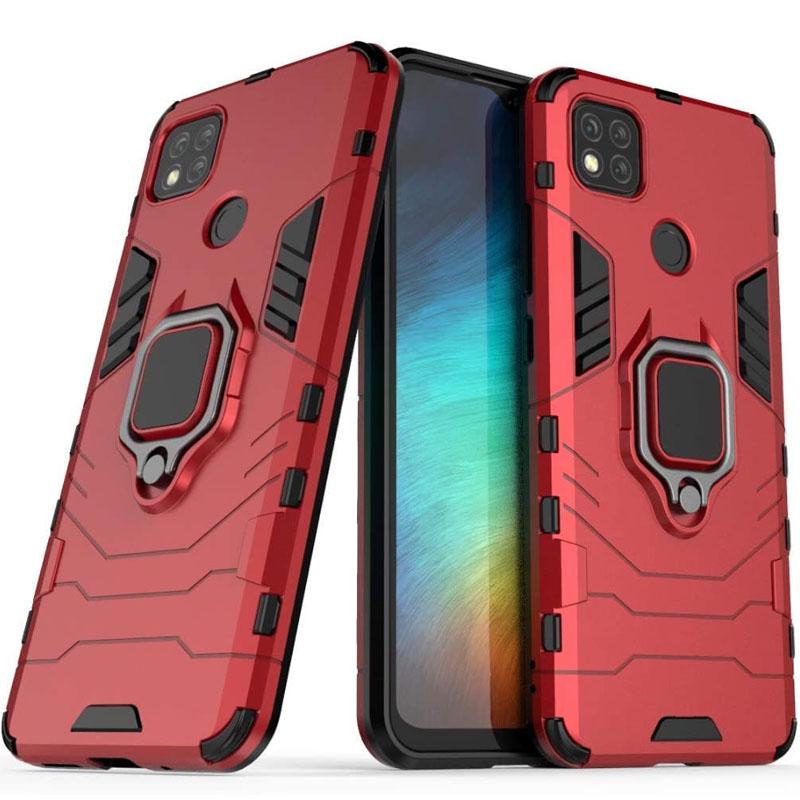 Ударопрочный чехол Transformer Ring for Magnet для Xiaomi Redmi 9C Красный/Dante Red - фото 2