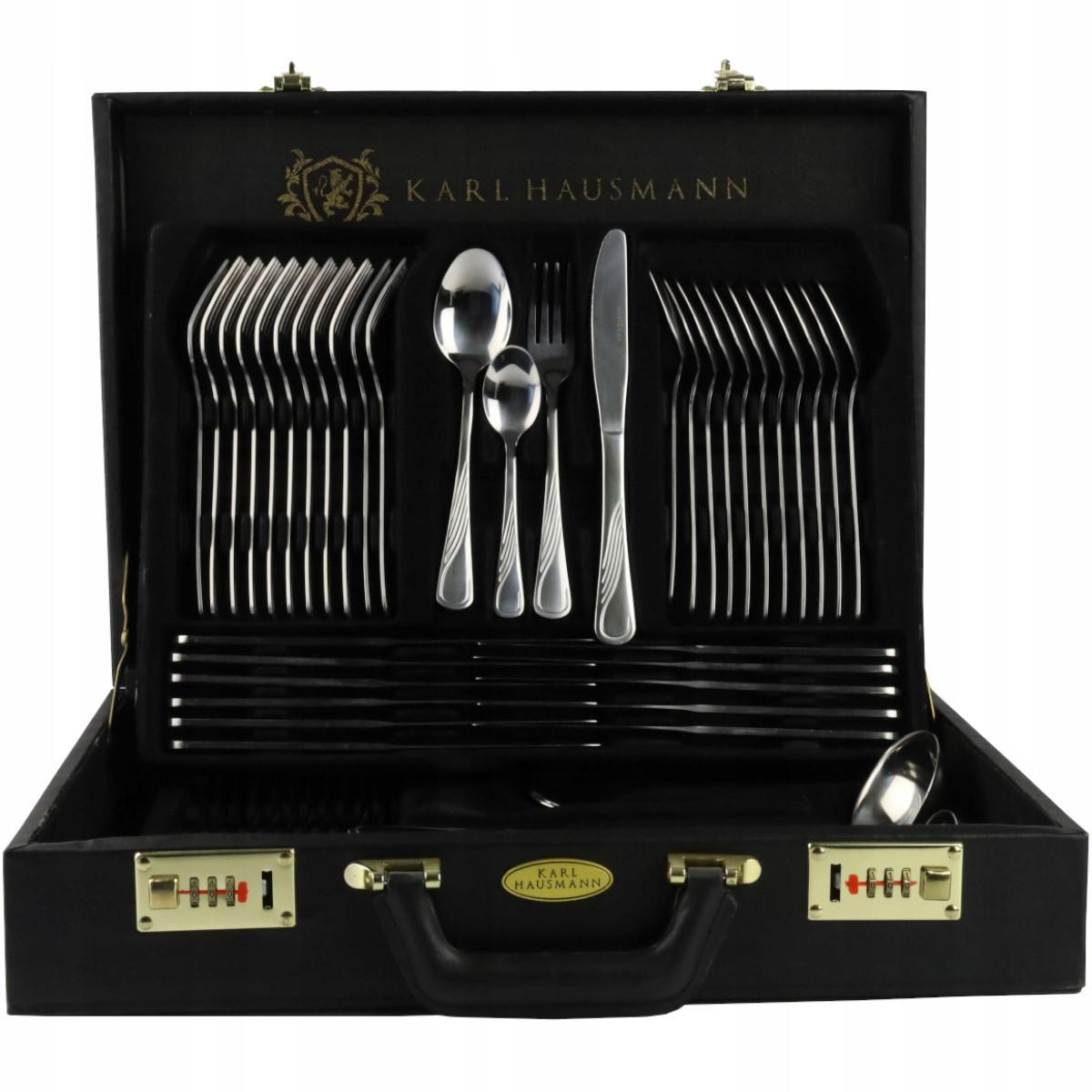 Комплект столових приборів Karl Hausmann Eveline з нержавіючої сталі в чемодані 72 пр.
