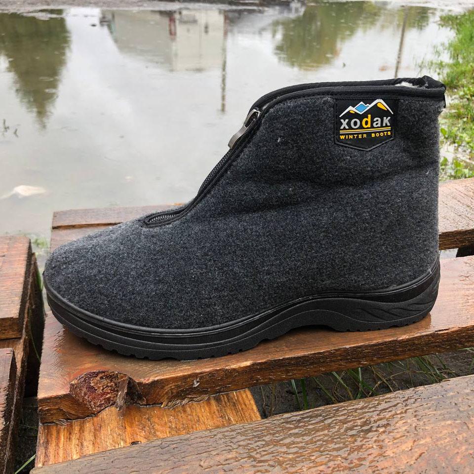 Ботинки мужские утепленные на застежке р.41 Серый - фото 7