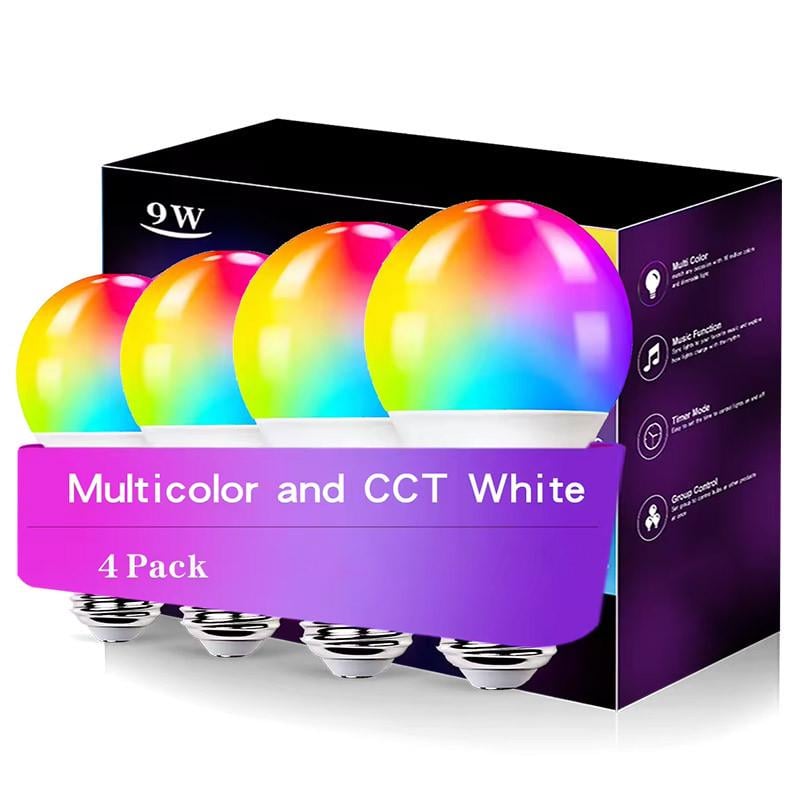 Світлодіодна лампочка Smart bulb light RGB with Bluetooth E27 with app 4 шт. White (00000069978_1) - фото 7