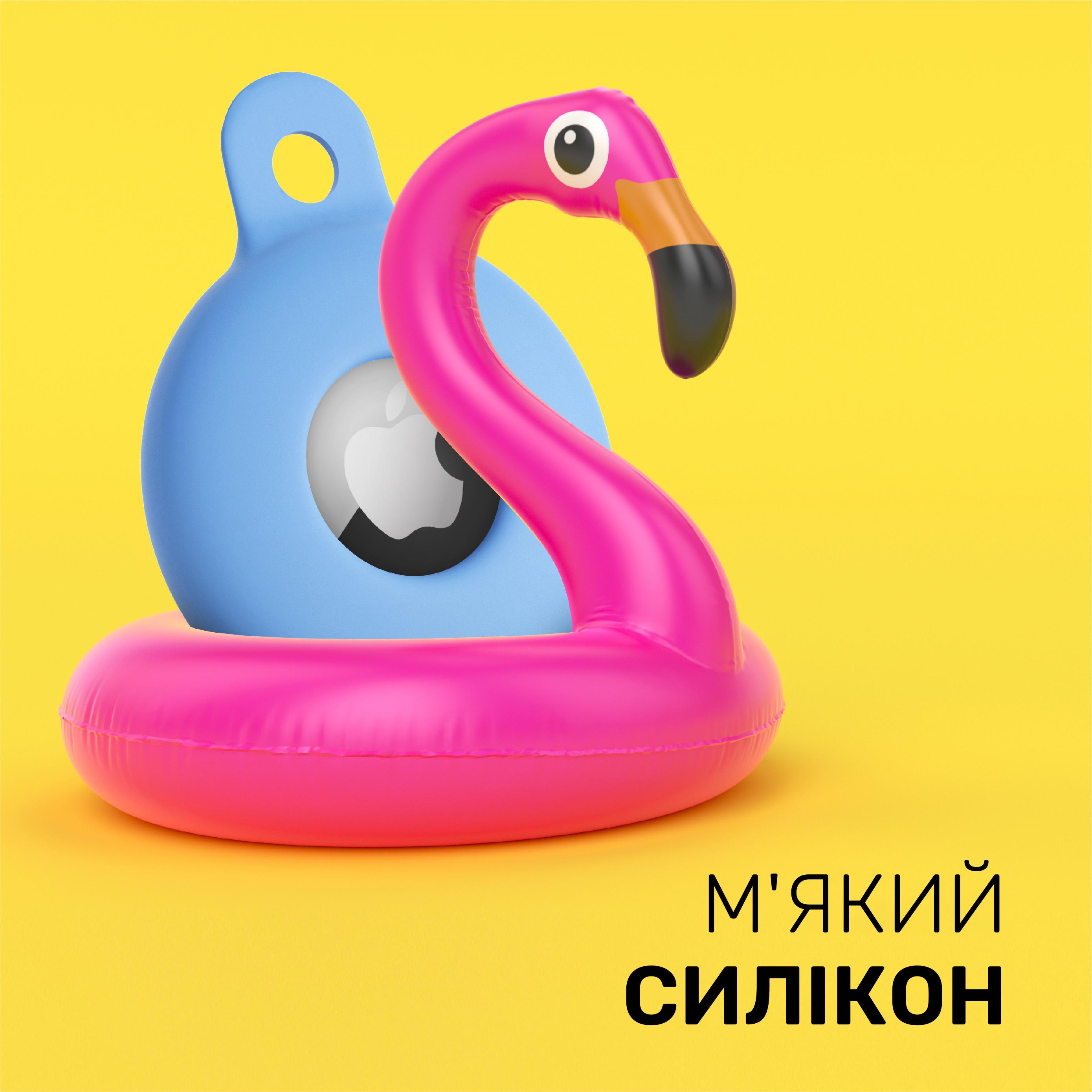 Чехол брелок Kayfovo PY2 для Apple AirTag с карабином 2 шт. Silicone Purple/Yellow (28651) - фото 6