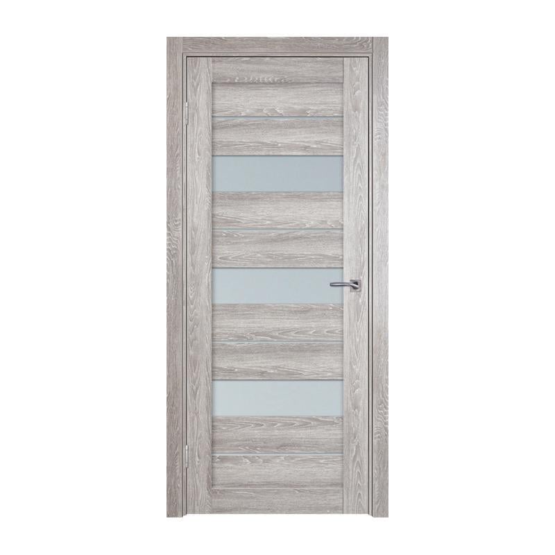 Дверное полотно ТД ТД-18 2000х700 мм L Дуб дымчатый/Белое стекло