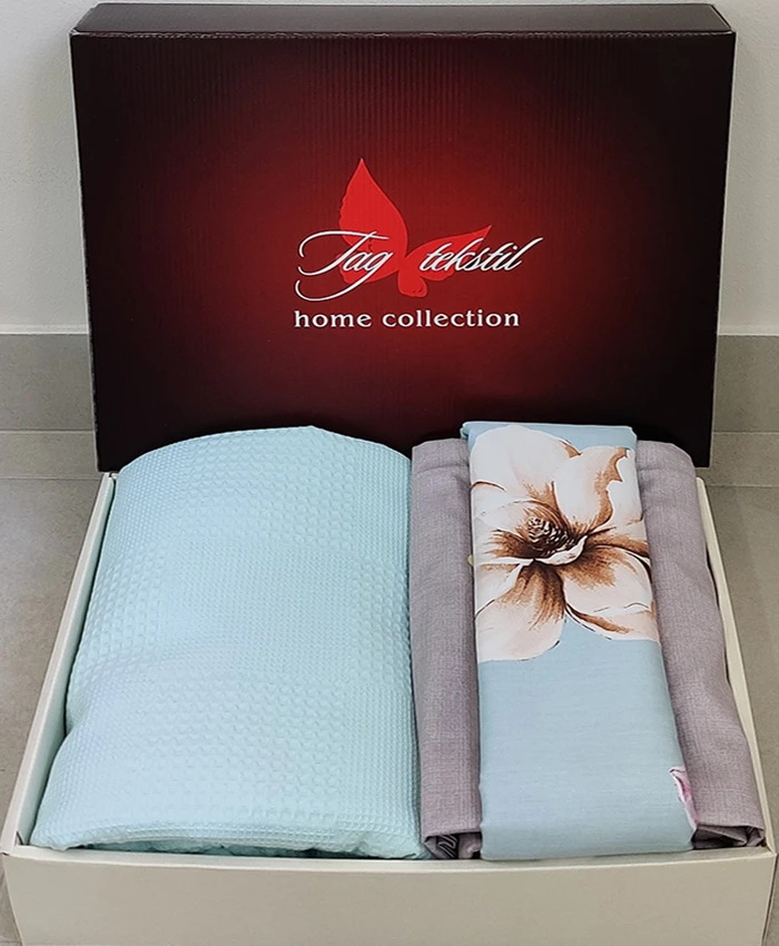 Комплект постільної білизни літній TAG Tekstil піке 200х235 см (NP-17) - фото 3 Комплект постільної білизни літній TAG Tekstil піке 200х235 см (NP-17) - фото 3