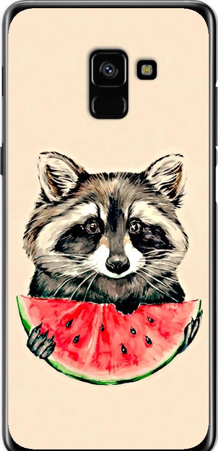 Чехол на Samsung Galaxy A8 Plus 2018 A730F Енотик с арбузом (4605t-1345-42517)
