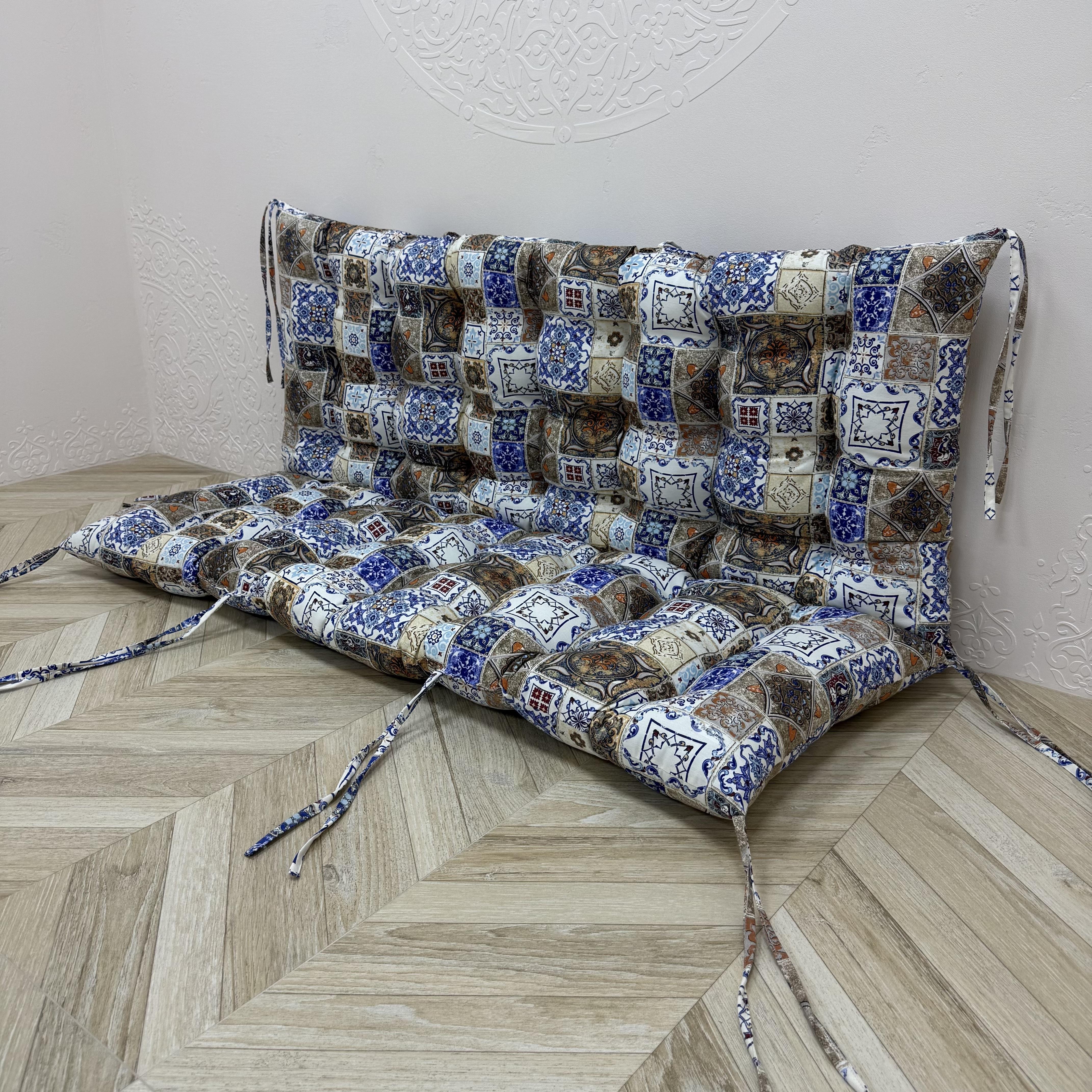 Подушка Comfort Home Spanish tiles на поддоны/качели/каркасы/садовую мебель панама 100х50х50 см