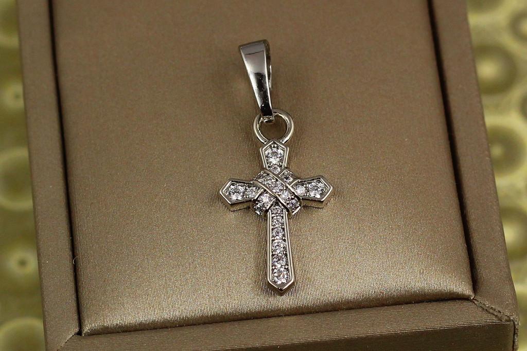 Крестик Xuping Jewelry плетеный 2 см Серебристый (1979131000)