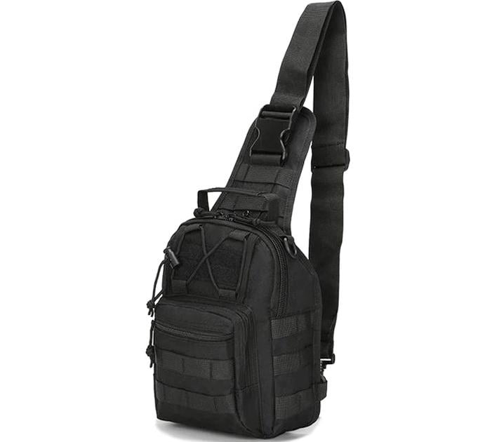 Сумка-слінг однолямкова Tactic із системою molle 7 л Black (095-black)