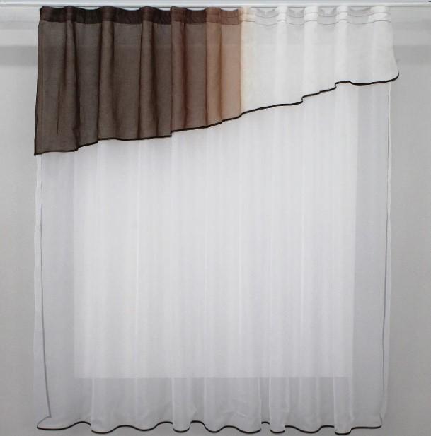 Комплект штор с ламбрекеном шифон/батист 270х170 см Белый/Венге (00к 59-290)