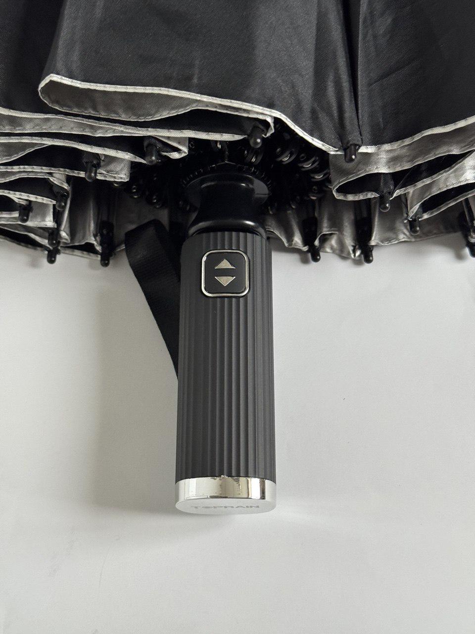 Парасолька-автомат Toprain Umbrella однотонна 16 спиць зі сріблом під куполом Чорний (4016/6) - фото 6 Парасолька-автомат Toprain Umbrella однотонна 16 спиць зі сріблом під куполом Чорний (4016/6) - фото 6