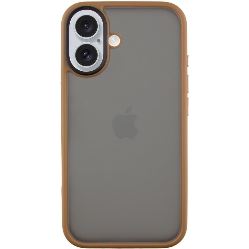 Противоударный TPU+PC чехол Metal Buttons для Apple iPhone 16 (6.1") Gold