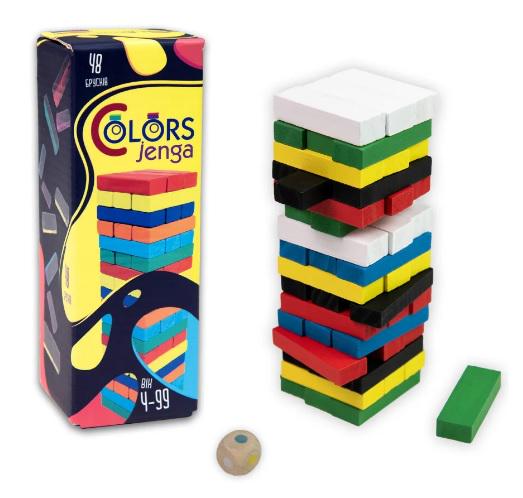 Настільна гра Danko Toys "Colors Jenga" 48 брусків 30717 (MTT-171281)