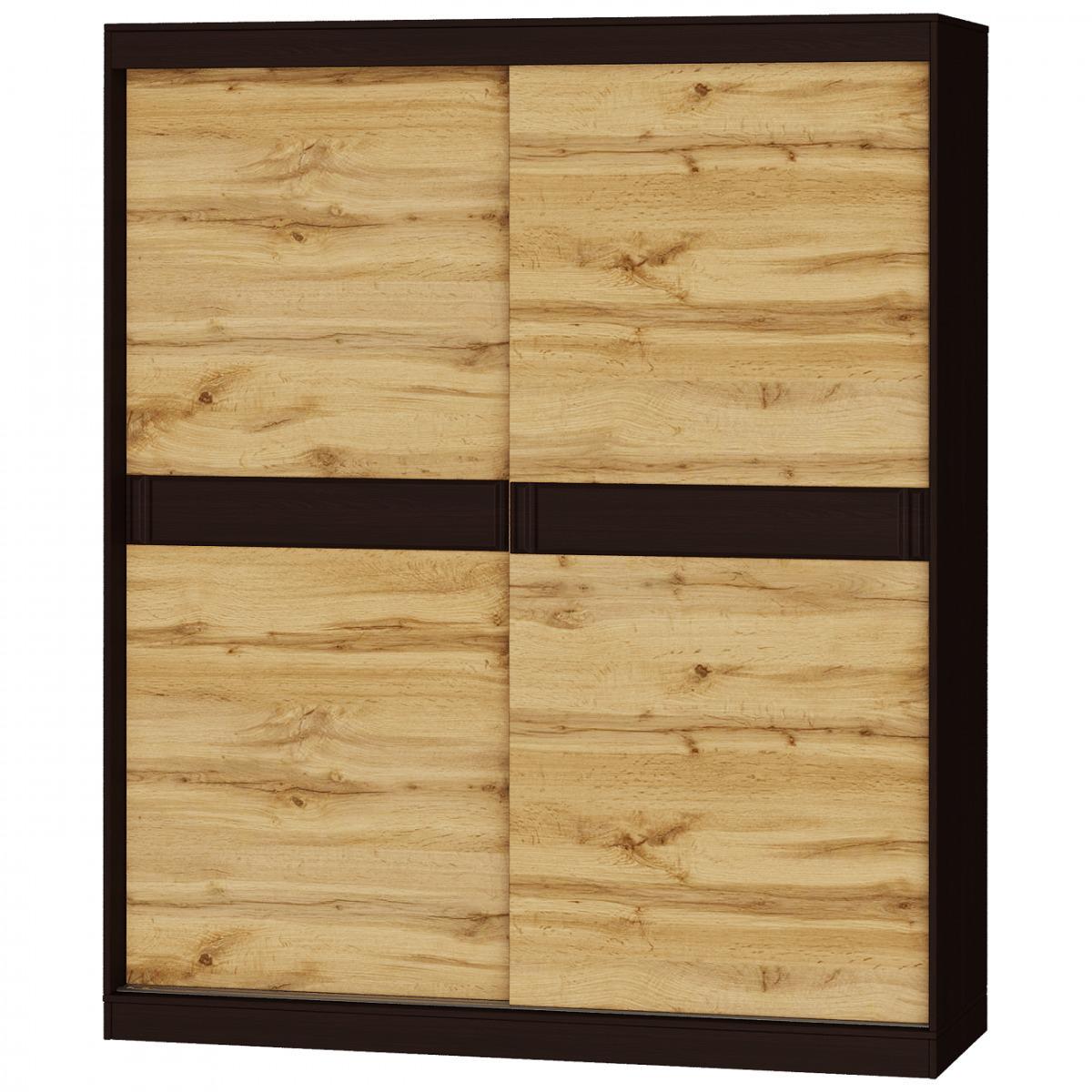 Шкаф-купе 1800 1800х2170х600 Эверест Соната из ЛДСП двухдверный Венге Темный/Дуб Крафт Золотой Шкаф-купе 1800 1800х2170х600 Эверест Соната из ЛДСП двухдверный Венге Темный/Дуб Крафт Золотой