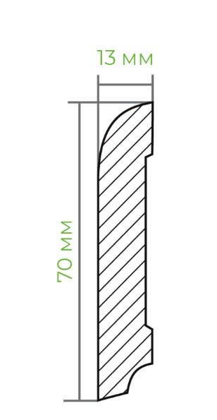 Плинтус деревянный из дуба Евро 7 70х13 мм (18197067) - фото 2