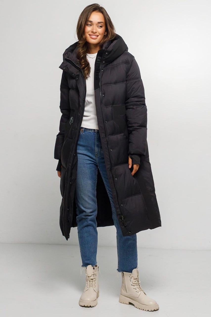 Куртка-пуховик жіноча M Чорний (23352/M) - фото 3 Куртка-пуховик жіноча M Чорний (23352/M) - фото 3