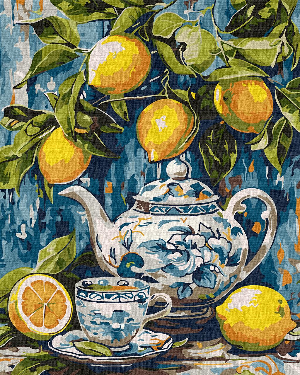 Картина по номерам Ideyka Лимоны и керамика 40х50 см (2904697882)