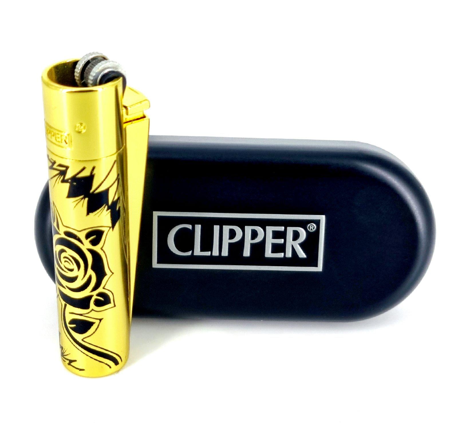 Зажигалка Clipper металл цветок Золотой (11818550)