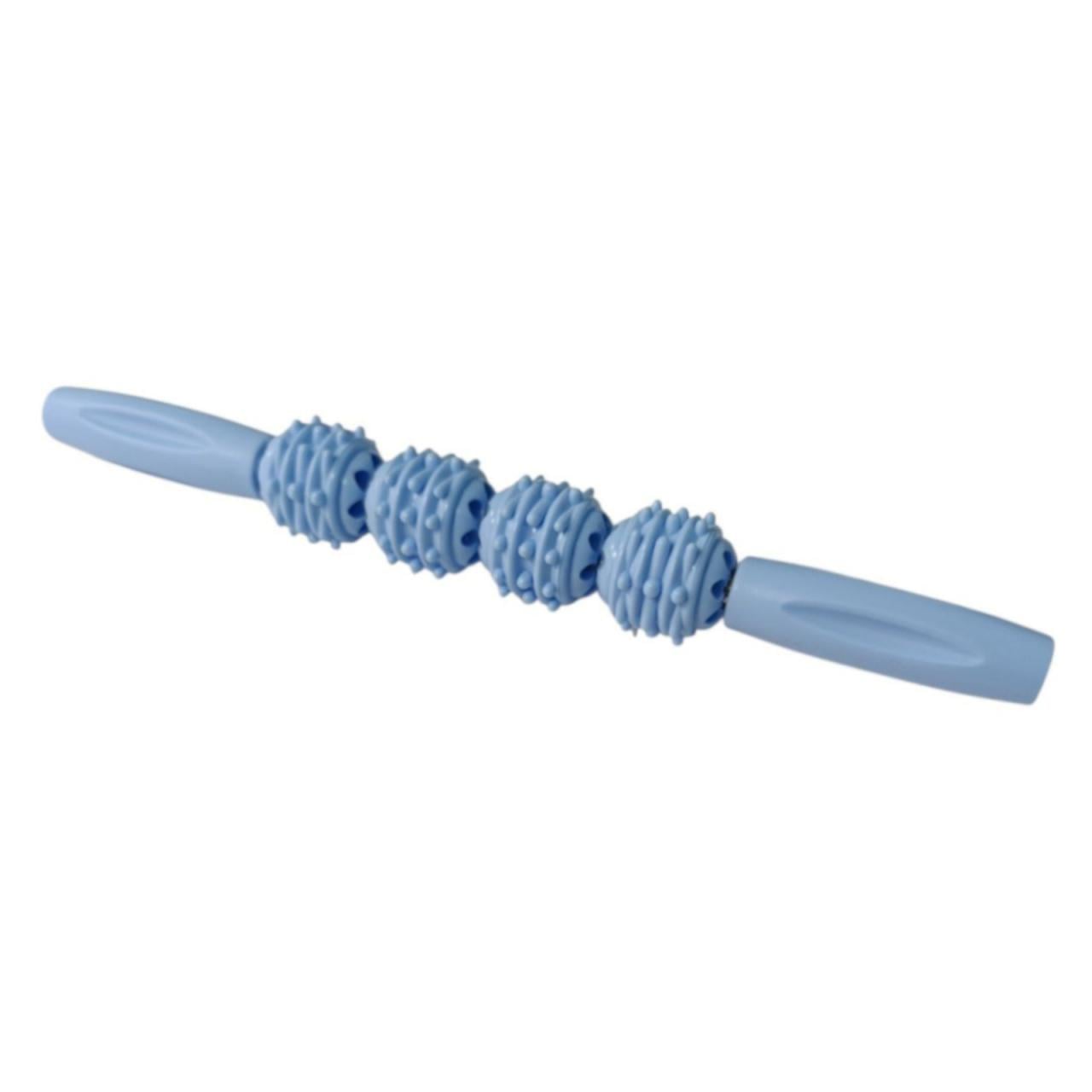 Масажер-палиця роликовий ручний механічний з масажними кульками Блакитний (31845020)