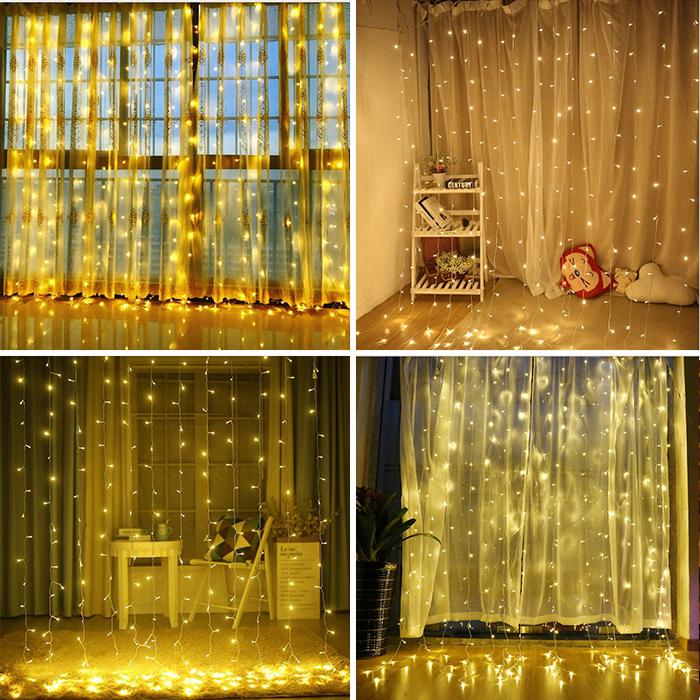 Гирлянда-штора с пультом дистанционного управления 3х3 м Теплый белый (4537033) - фото 3 Гирлянда-штора с пультом дистанционного управления 3х3 м Теплый белый (4537033) - фото 3