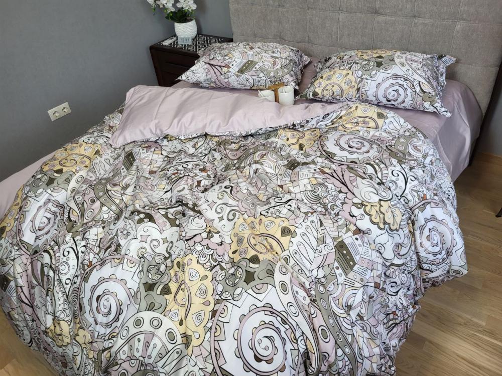 Комплект постельного белья Premium Illusion сатин полуторный на резинке