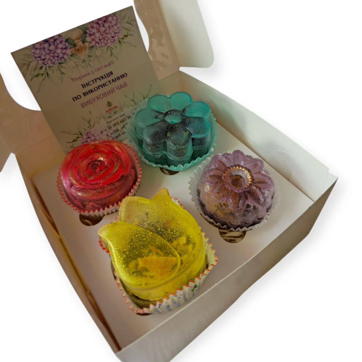 Набор подарочный с чайными бомбочками цветками 4 шт. (29091052)