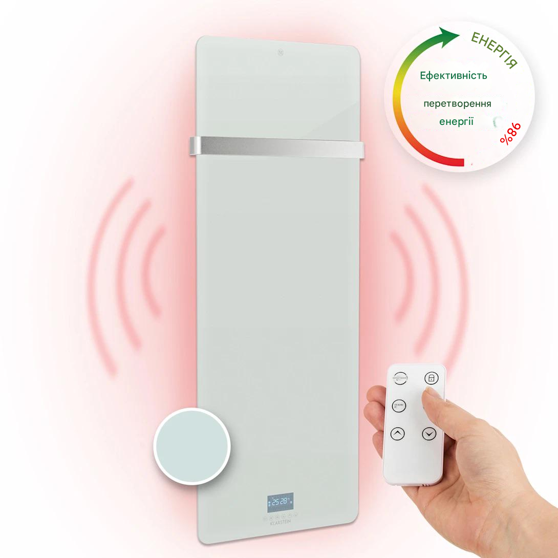 Инфракрасный обогреватель KLARSTEIN Hot Spot Crystal 850 Вт 5-40°C (10032942) - фото 2 Инфракрасный обогреватель KLARSTEIN Hot Spot Crystal 850 Вт 5-40°C (10032942) - фото 2