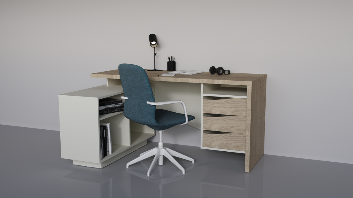 Письменный стол Intarsio CONNECT 3 L SK 157x78 см Дуб кремона котта/Стоун бежевый (28710917) - фото 2