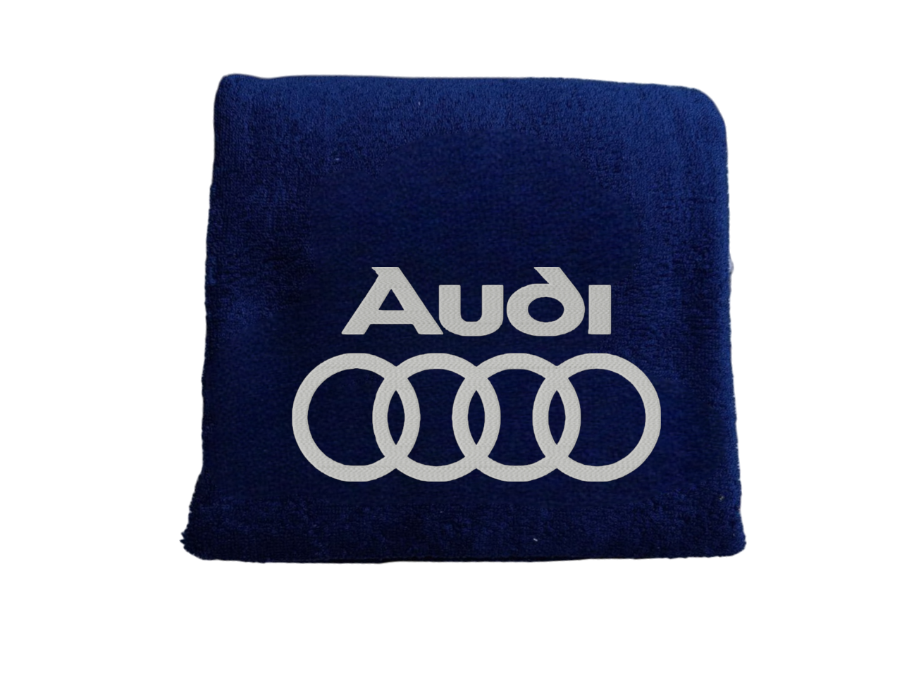 Полотенце с вышивкой Audi махровое банное 70х140 см Темно-синий (00451)