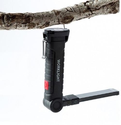 Фонарь компактный USB с 5 режимами свечения магнитом и крючком (ЮФ-9-0)