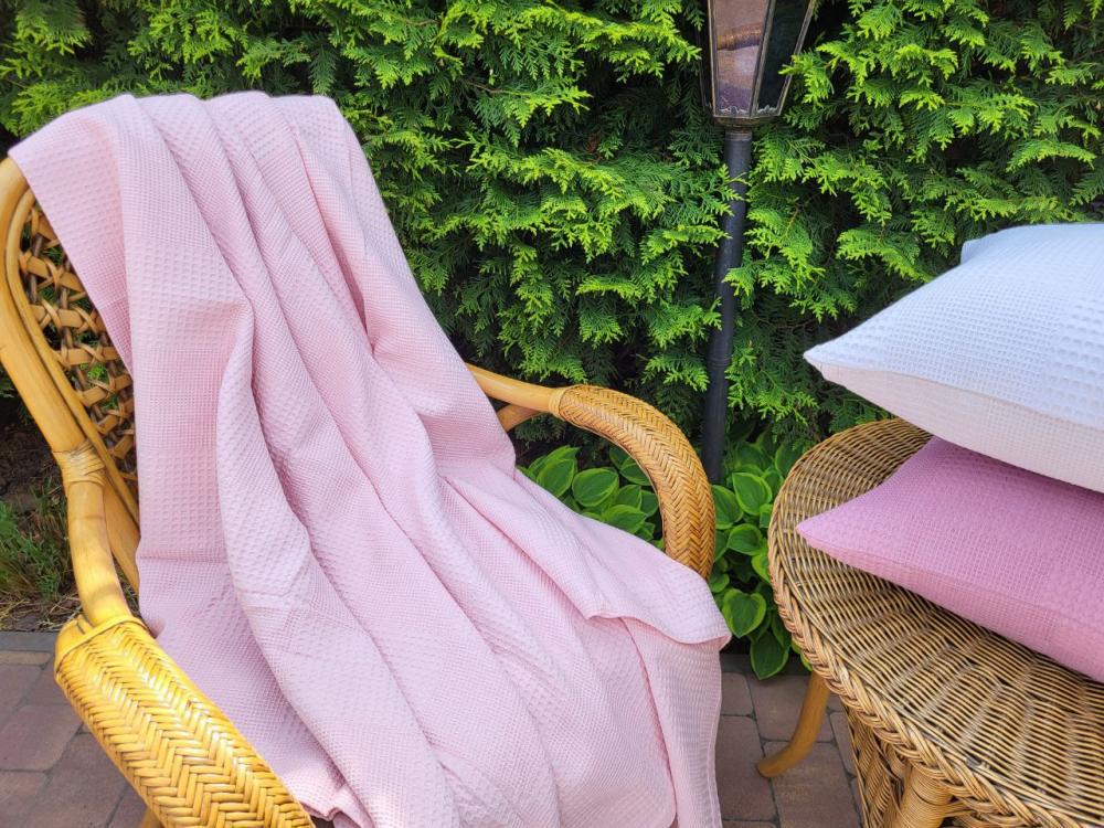 Покрывало Пике Вафелька 140x220 см Светло-розовый (11210) - фото 8 Покрывало Пике Вафелька 140x220 см Светло-розовый (11210) - фото 8