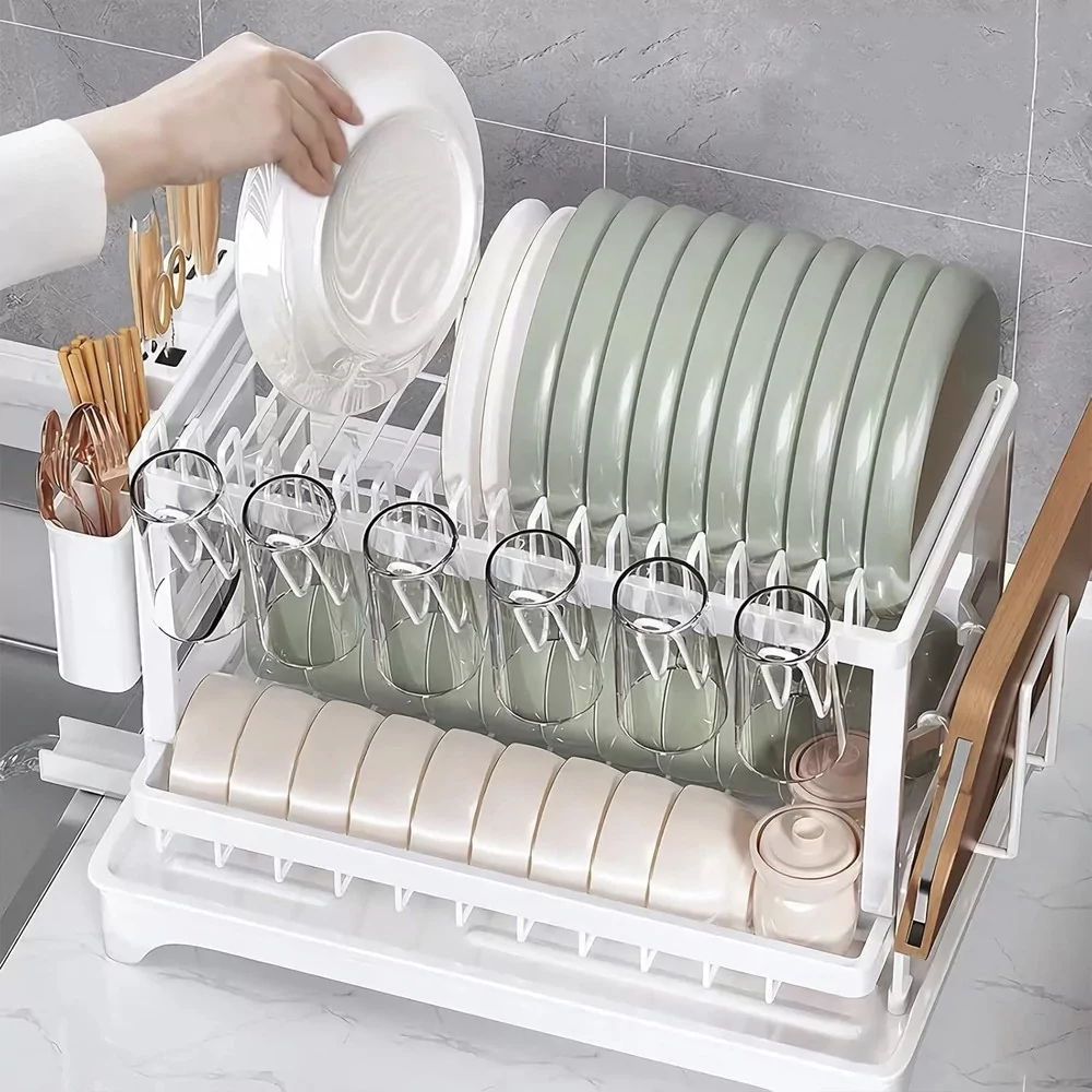 Сушарка для посуду 42x25x39 см Білий (А19) - фото 8 Сушарка для посуду 42x25x39 см Білий (А19) - фото 8