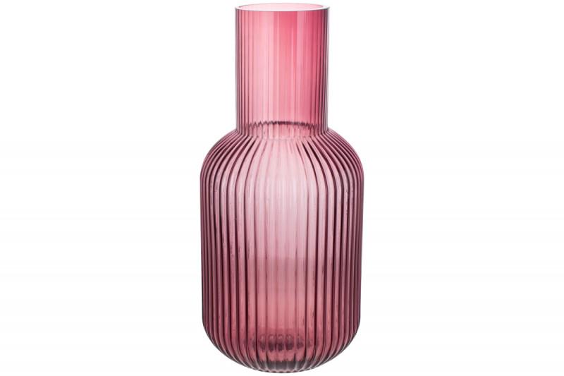 Ваза стеклянная BonaDi Bottle 34 см Dark pink