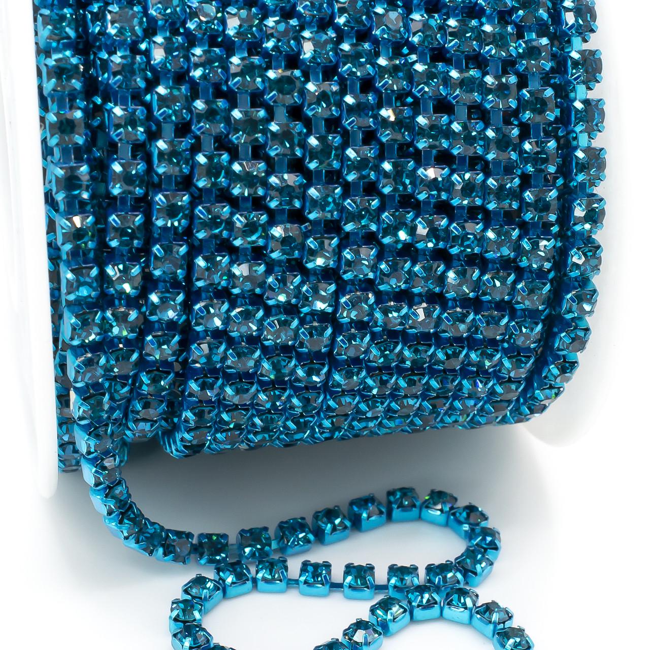 Цепь стразовая SS10 2,8 мм 1 м Blue zircon blue (ЦС1003о14)