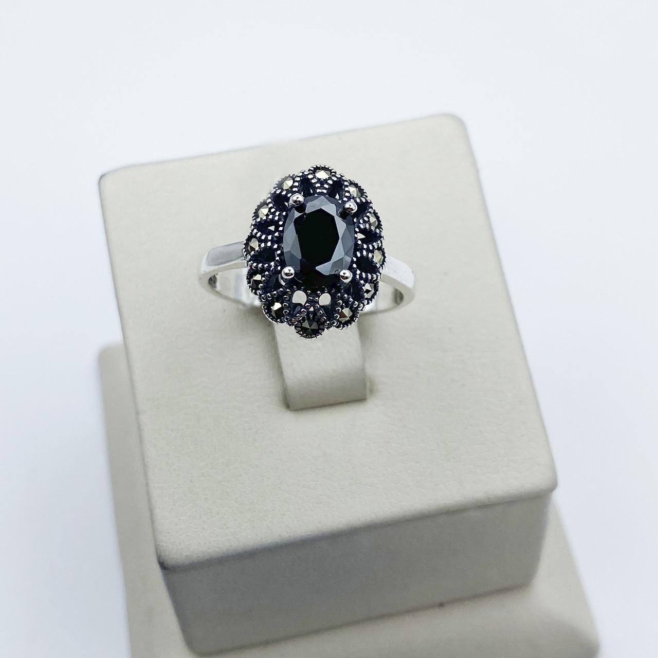 Кольцо серебряное с агатом и марказитом р. 18,5 4,16 г (2043133724) Кольцо серебряное с агатом и марказитом р. 18,5 4,16 г (2043133724)