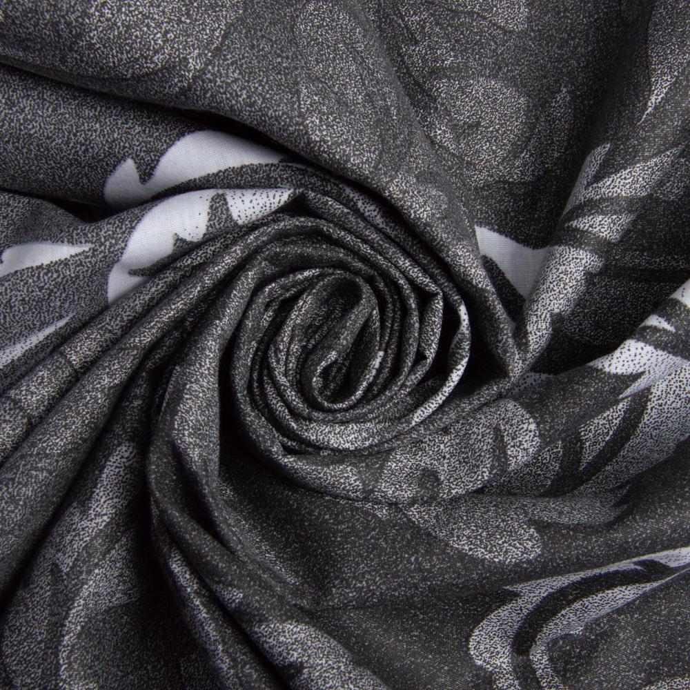 Ткань бязь ранфорс для постельного белья L-5520/1 барокко 130 гр/м2 240 см Серый (25846)