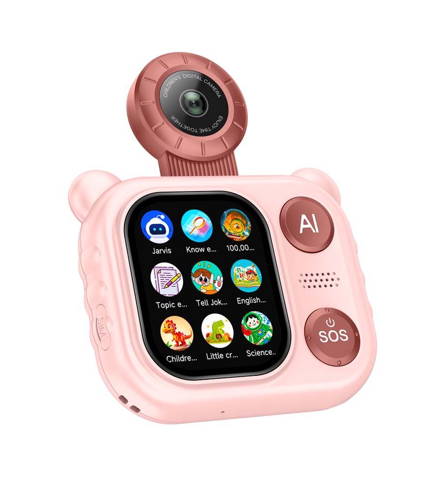 Камера-телефон детская AI X02 4G с GPS/видеозвонком и SIM-картой/Android/SOS Pink (131337782)