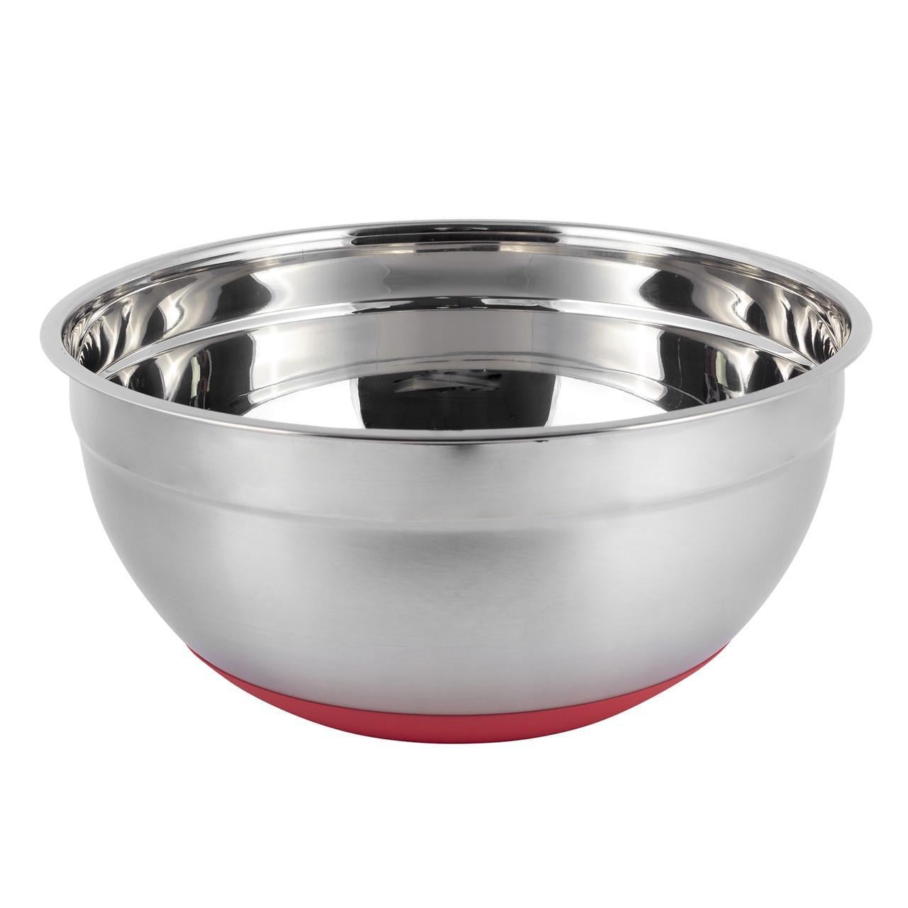 Миска с нескользящим силиконовым дном Kamille KM-4352 из нержавеющей стали 30х14 см Красный (150-84-4352)
