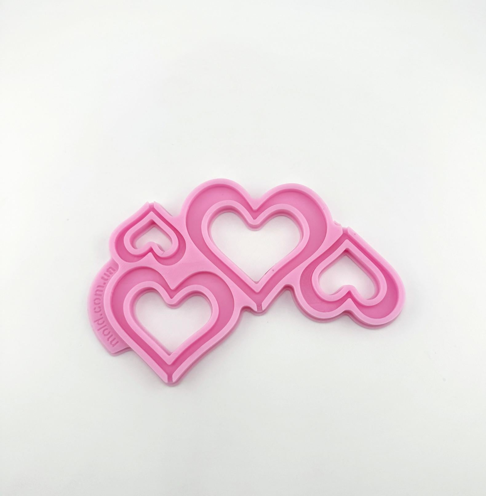 Молд силиконовый Леденцы сердечка 4 (11216)