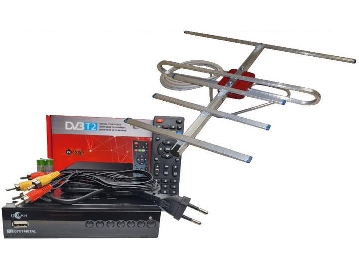 Тюнер uClan T2 6701 METAL+ Антенна с усилителем A-sus 0,3 комнатнаяПрием сигнала до 35 км