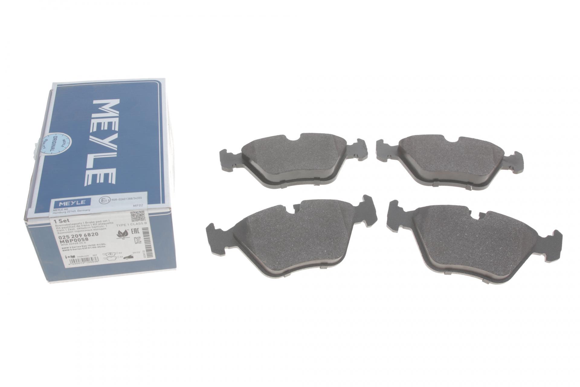 Тормозные колодки передние Meyle для BMW 5 E34/7 E32 86-95 (025 209 6820)