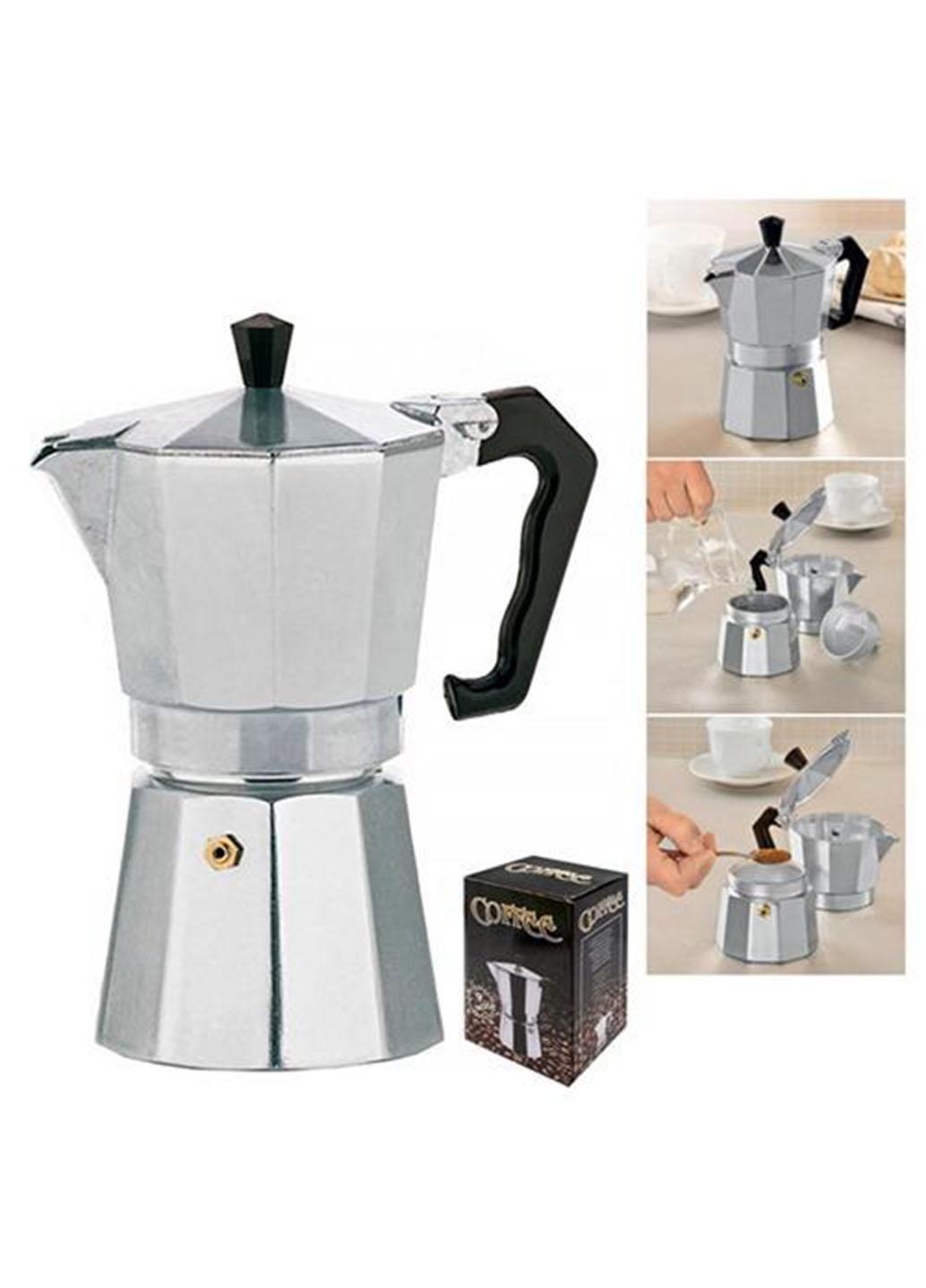 Кофеварка гейзерная Stenson 300 мл на 6 порций Серый (43600А) - фото 2 Кофеварка гейзерная Stenson 300 мл на 6 порций Серый (43600А) - фото 2